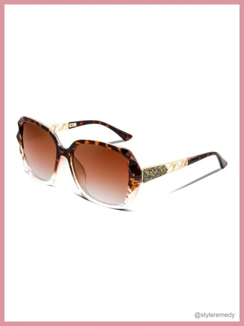 Polarized Women Square Sunglasses Sparkling Composite Frame